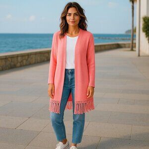 Lilly Pulitzer Tatum Cardigan XXS - Fringe Hem Sweater - Women's Chic Knitwear
